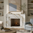 White marble fireplace in Calacatta Gold - Image 2