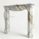 White marble fireplace in Calacatta Gold - Image 4