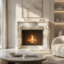 White marble fireplace in Calacatta Gold - Image 7