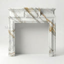 White marble fireplace in Calacatta Gold - Image 5