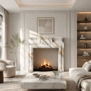 White marble fireplace in Calacatta Gold - Image 2