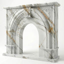 White marble fireplace in Calacatta Gold - Image 3