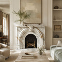 White marble fireplace in Calacatta Gold - Image 6