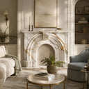 White marble fireplace in Calacatta Gold - Image 2