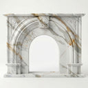 White marble fireplace in Calacatta Gold - Image 1