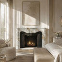 French Marble fireplace in Calacatta Gold - Image 2