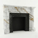 White marble fireplace in Calacatta Gold - Image 5