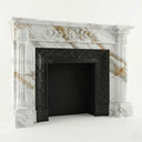 White marble fireplace in Calacatta Gold - Image 5