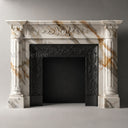 White marble fireplace in Calacatta Gold - Image 4