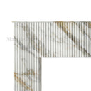 White Modern marble fireplace in Calacatta Gold - Image 7