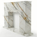 White Modern marble fireplace in Calacatta Gold - Image 6
