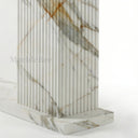White Modern marble fireplace in Calacatta Gold - Image 8