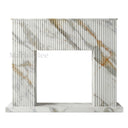White Modern marble fireplace in Calacatta Gold - Image 1