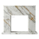 White Modern marble fireplace in Calacatta Gold - Image 1