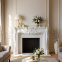 White Marble Fireplace Mantel 51" Height