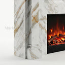 Marble fireplace mantel in Calacatta Gold - Image 4