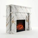 Marble fireplace mantel in Calacatta Gold - Image 3