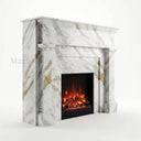 Marble fireplace mantel in Calacatta Gold - Image 3