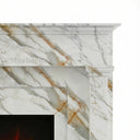 Marble fireplace mantel in Calacatta Gold - Image 6