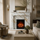 Marble fireplace mantel in Calacatta Gold - Image 2