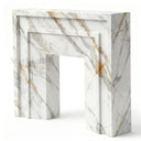 Marble fireplace hearth in Calacatta Gold - Image 5