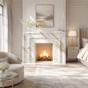 Marble fireplace hearth in Calacatta Gold - Image 6