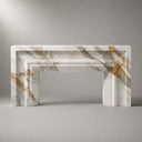 Marble fireplace surround in Calacatta Gold - Image 5