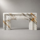 Marble fireplace surround in Calacatta Gold - Image 5
