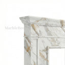 Marble fireplace hearth in Calacatta Gold - Image 6