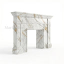 Marble fireplace hearth in Calacatta Gold - Image 3