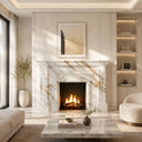 Marble fireplace hearth in Calacatta Gold - Image 2
