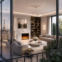 Marble electric fireplace in Calacatta Gold - Image 2