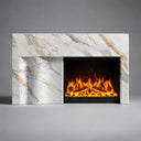 Marble electric fireplace in Calacatta Gold - Image 4