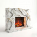 Marble electric fireplace in Calacatta Gold - Image 6