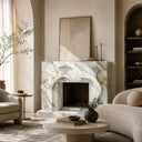 Marble electric fireplace in Calacatta Gold - Image 2