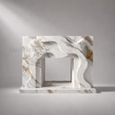 Marble electric fireplace in Calacatta Gold - Image 4