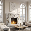 Marble electric fireplace in Calacatta Gold - Image 3