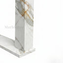 Fluted marble fireplace in Calacatta Gold - Image 6