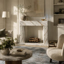 Fluted marble fireplace in Calacatta Gold - Image 2