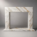 Fluted marble fireplace in Calacatta Gold - Image 5