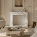 Fluted marble fireplace in Calacatta Gold - Image 4