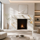Modern marble fireplace in Calacatta Gold - Image 2