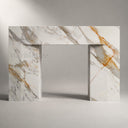Modern marble fireplace in Calacatta Gold - Image 7