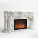 Marble electric fireplace in Calacatta Gold - Image 5