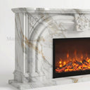 Marble electric fireplace in Calacatta Gold - Image 8