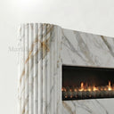Marble electric fireplace in Calacatta Gold - Image 4