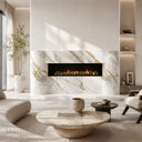 Marble electric fireplace in Calacatta Gold - Image 5