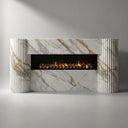 Marble electric fireplace in Calacatta Gold - Image 6