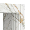 Modern Fluted Marble firepalce in Calacatta Gold - Image 4