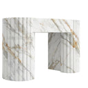 Modern Fluted Marble firepalce in Calacatta Gold - Image 3